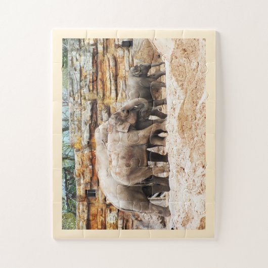 Elefantenfamilie Puzzle (Vertikal)