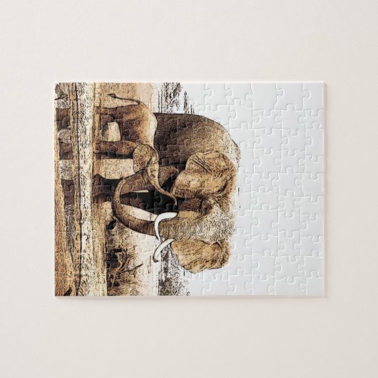 Elefantenfamilie Puzzle (Horizontal)