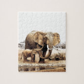 Elefantenfamilie Puzzle (Vertikal)