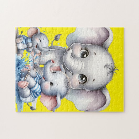 Elefantenfamilie Puzzle (Horizontal)