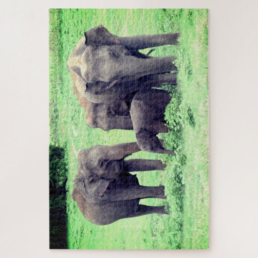 Elefantenfamilie Puzzle (Vertikal)