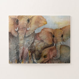 Elefantenfamilie Puzzle