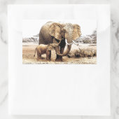 Elefantenfamilie Rechteckiger Aufkleber (Tasche)