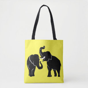 Elefantenfamilie Tote Beutel Gelb - Farbe Tasche