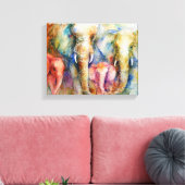 Elefantenfamiliengemälde an der Leinwand (Insitu (Wohnzimmer))