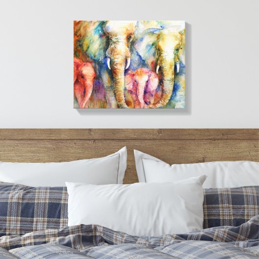 Elefantenfamiliengemälde an der Leinwand (Insitu (Schlafzimmer))