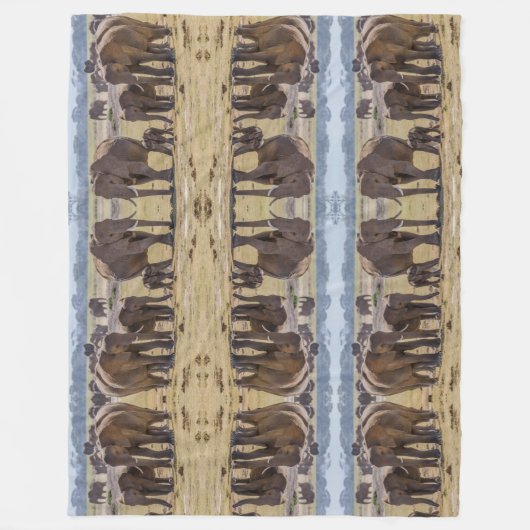 Elefantenfamilienwandern Fleecedecke (Vorderseite)