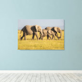 Elefantenfamilienwandern Leinwanddruck (Insitu (Holzboden))