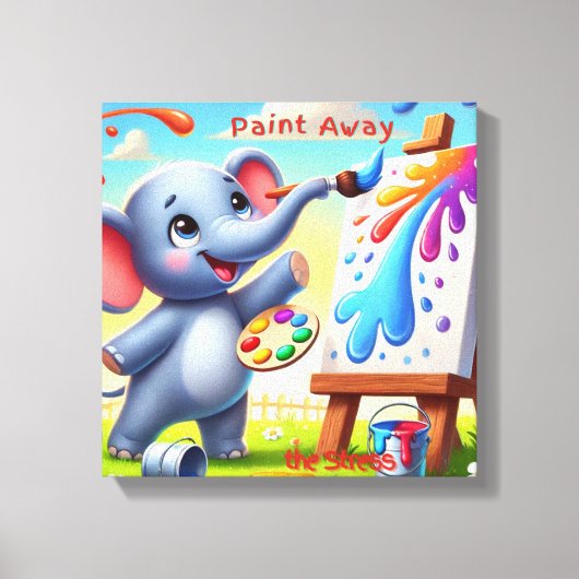 Elefantenflut Leinwanddruck (Vorderseite)