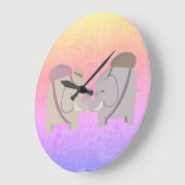 Elefantenfreunde Große Wanduhr (Winkel)