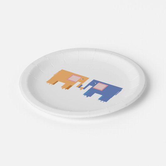 Elefantenfreunde Pappteller (Schrägansicht)