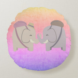 Elefantenfreunde Rundes Kissen