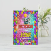 Elefantengeburtsfeier Einladung (Stehend Vorderseite)