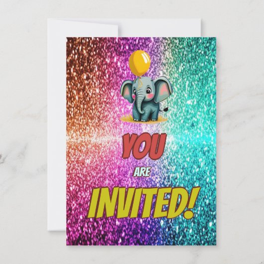 Elefantengeburtsfeier Einladung (Rückseite)
