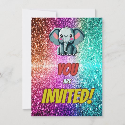Elefantengeburtsfeier Einladung (Rückseite)