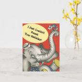 Elefantengedächtnis vergisst nie niedliches Retro Karte (Gelbe Blume)