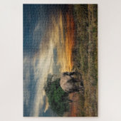 Elefantengehen bei Sonnenuntergang Puzzle (Vertikal)