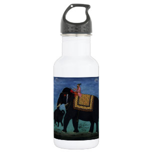Elefantengemälde Edelstahlflasche