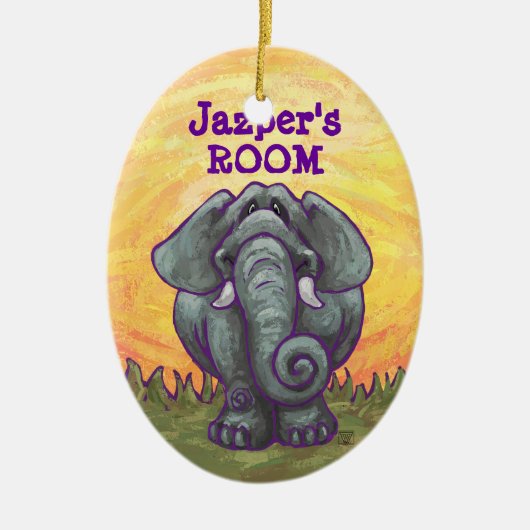 Elefantengeschenke und Zubehör Keramikornament (Vorne)