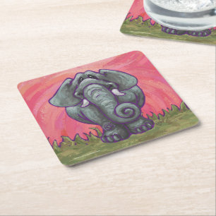 Elefantengeschenke und Zubehör Rechteckiger Pappuntersetzer