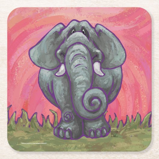 Elefantengeschenke und Zubehör Rechteckiger Pappuntersetzer (Vorderseite)