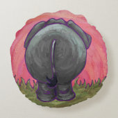 Elefantengeschenke und Zubehör Rundes Kissen (Rückseite)