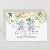 Elefantengeschlecht offenbart Einladung botanisch (Vorne/Hinten)