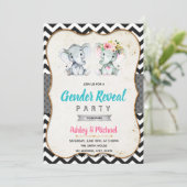 Elefantengeschlecht offenbart Party Einladung (Stehend Vorderseite)