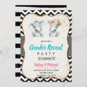 Elefantengeschlecht offenbart Party Einladung (Vorne/Hinten)