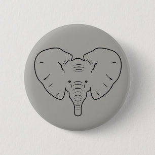 Elefantengesicht-Silhouette Button