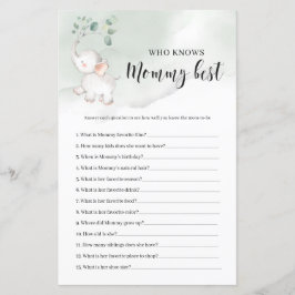 Elefantengrün, der das beste Spiel der Mommy kennt