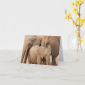 Elefantengrüßkarte - Leere Karte (Gelbe Blume)