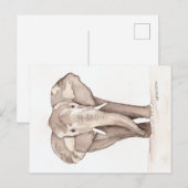 Elefantengrußkarte Postkarte (Vorne/Hinten)