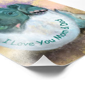 Elefantenhagel von Ei - I Liebe Sie MAMA & VATER Fotodruck (Ecke)