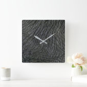Elefantenhaut Abstrakt Quadratische Wanduhr (Zuhause)