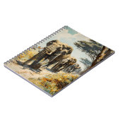 Elefantenherde Vintag Notizblock (Linke Seite)