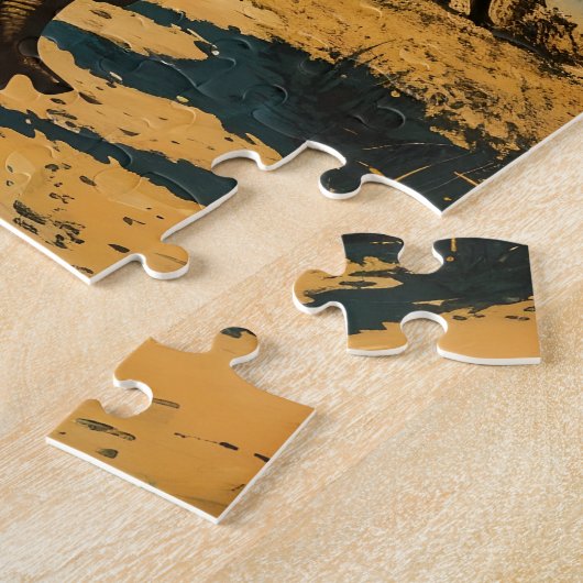 Elefantenherde Vintag Puzzle (Seite)