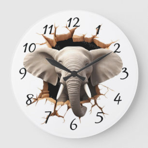 Elefantenhintergrund ausschneiden große wanduhr