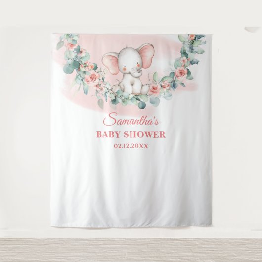 Elefantenjunge Eukalyptuskranke Wandteppich (Vorderseite)