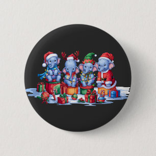 Elefantenjunge Weihnachtsmannmütze für Elf Weihnac Button
