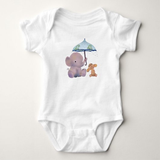 Elefantenkinder Baby Strampler (Vorderseite)