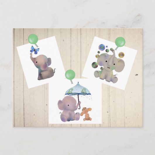 Elefantenkinder Postkarte (Vorderseite)