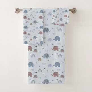 Elefantenkinderzimmer-Muster-Badehandtuch-Set Badhandtuch Set