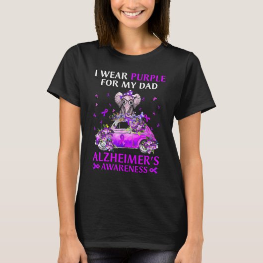 Elefantenkleid Lila für mein Vater Alzheimer T-Shirt (Vorderseite)