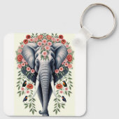 Elefantenkopf und Blume Schlüsselanhänger (Rückseite)