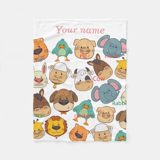 Elefantenkuh, weiße Kinder Fleecedecke (Vorderseite)