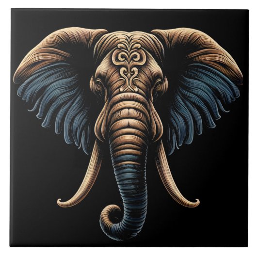 Elefantenkunst Fliese (Vorderseite)