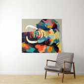 Elefantenkunst Wandteppich (Beispiel (Horizontal))