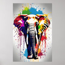 Elefantenkunst, Wildlife Spritzer Rainbow Colors