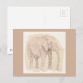 Elefantenkunstskizze Postkarte (Vorne/Hinten)